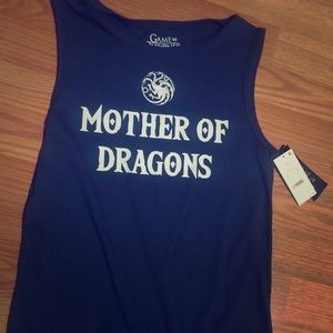 Navy blue mother of dragons tank top